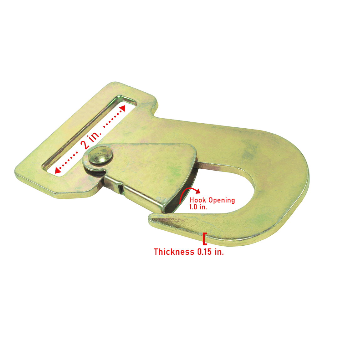 2" Slim Profile Snap Hook with Safety Latch - 5,000 lb Breaking Strength