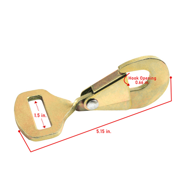1 1/2" Twisted Snap Hook: 6,600 lb. Pro-Grade Tie-Down Security in Yellow Chrome - 0