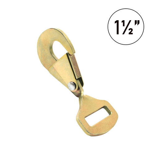 1 1/2" Twisted Snap Hook: 6,600 lb. Pro-Grade Tie-Down Security in Yellow Chrome