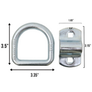 Heavy Duty 1/2" Forged Lashing D Ring with Bolt-On Mounting Bracket in Zinc Plated Steel-3