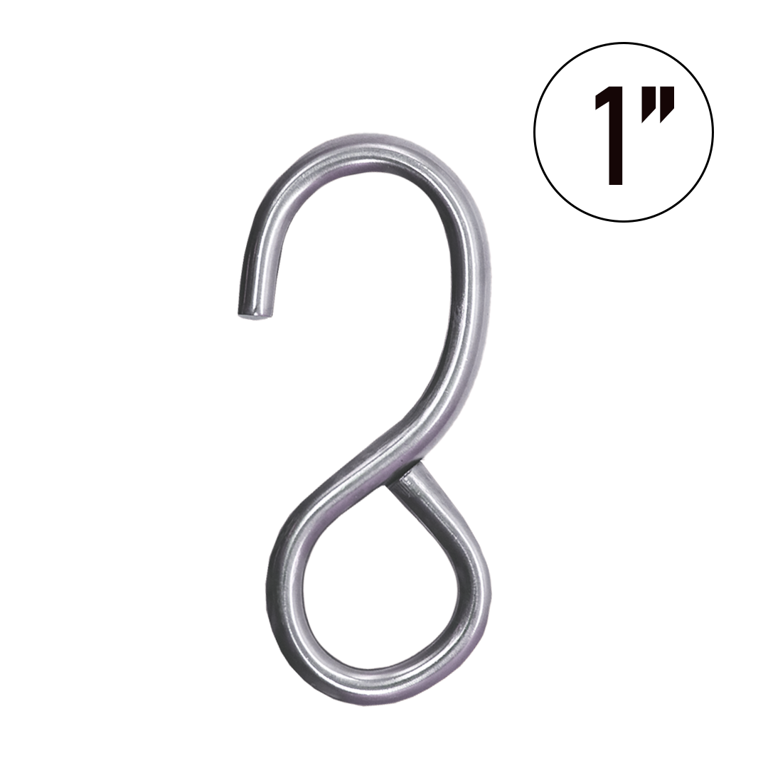 Stainless Steel 1" S Hooks - 770 lbs. Breaking Strength