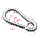 Stainless Steel 1" Carabiner Snap Hooks - 750 lbs. Breaking Strength-4