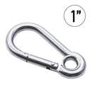 Stainless Steel 1" Carabiner Snap Hooks - 750 lbs. Breaking Strength-1