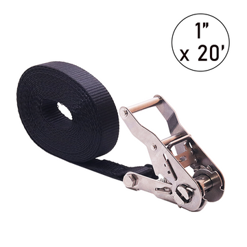 1" x 20' Endless Stainless Steel Ratchet Strap - 3,300 lbs. Breaking Strength