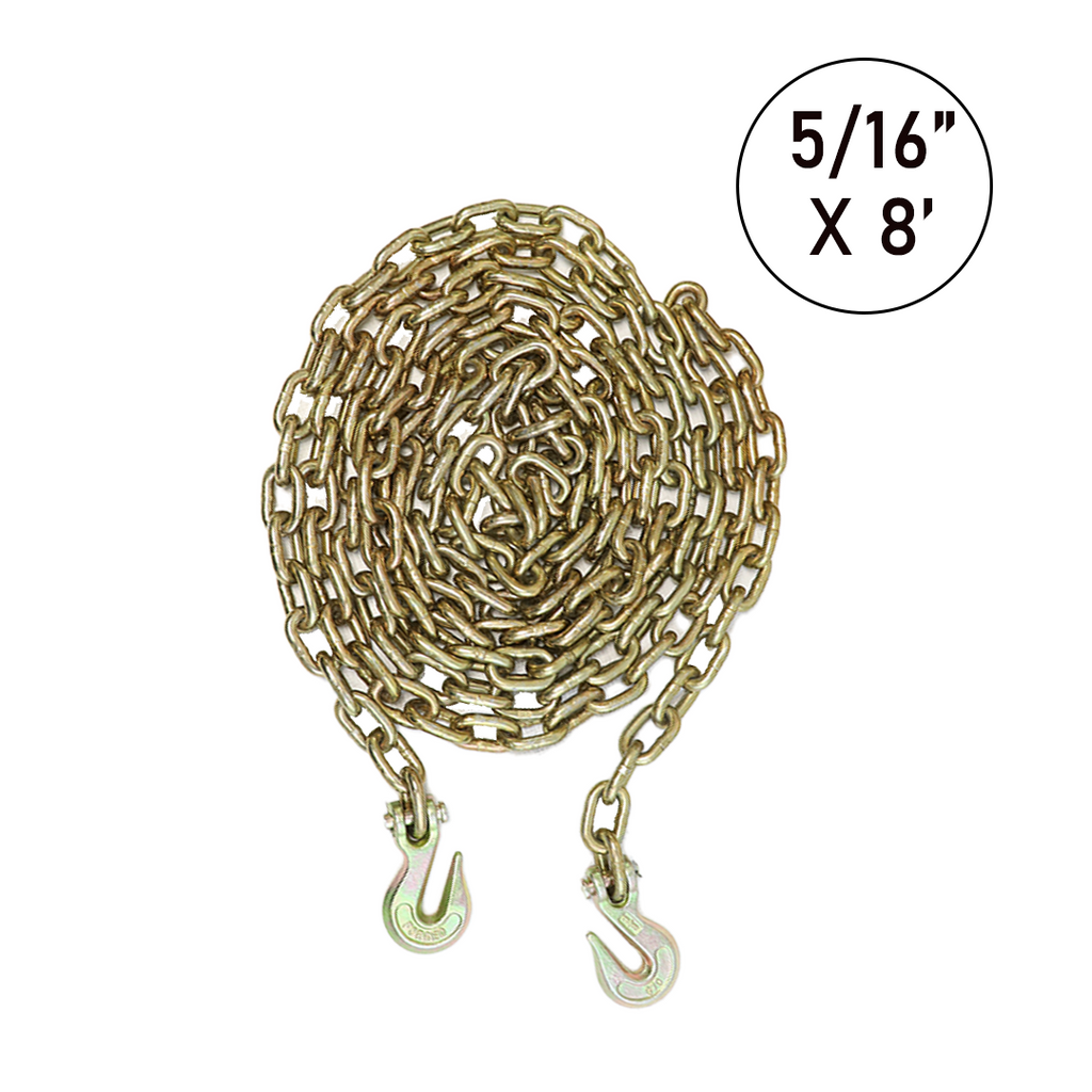 5/16" X 8' Transport Chain w/ Clevis Grab Hook Grade 70