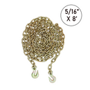 5/16" X 8' Transport Chain w/ Clevis Grab Hook Grade 70-1