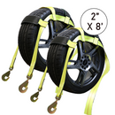 Boxer SureGrip 2" x 8' Wheel Basket Tire Holder with Snap Hooks and Grip-enhancing Rubber Sleeves-1