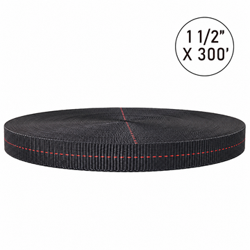 Boxer PolyPro 1.5" x 5,500lb Black Polyester Webbing Roll