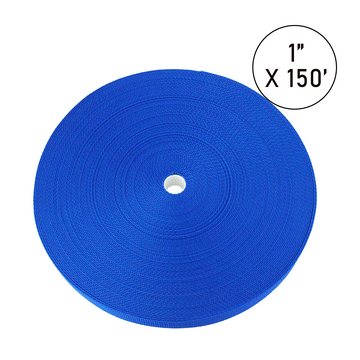 Buy blue Boxer Pro 1" x 2,000lb Shock-Absorbing Nylon Webbing Roll (150ft, Multi-Color) | Kayak Tie-Downs, Cargo Straps &amp; More!