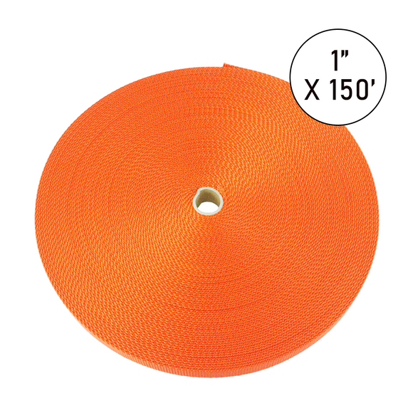 Boxer Pro 1" x 2,000lb Shock-Absorbing Nylon Webbing Roll (150ft, Multi-Color) | Kayak Tie-Downs, Cargo Straps & More!