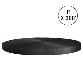 Buy black Boxer PolyPro 1" Polyester Webbing Roll - 4,000lb Break Strength for Tie Downs (300ft, Multi-Color)