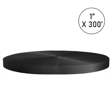 Buy black Boxer PolyPro 1" Polyester Webbing Roll - 4,000lb Break Strength for Tie Downs (300ft, Multi-Color)