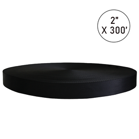 Boxer PolyPro 2" x 7,000lb Break Strength Polyester Webbing Roll in Black