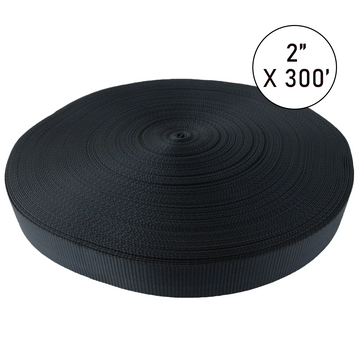 Buy black Boxer PolyPro 2" x 12,000 lb Break Strength Polyester Webbing Roll (300 ft)