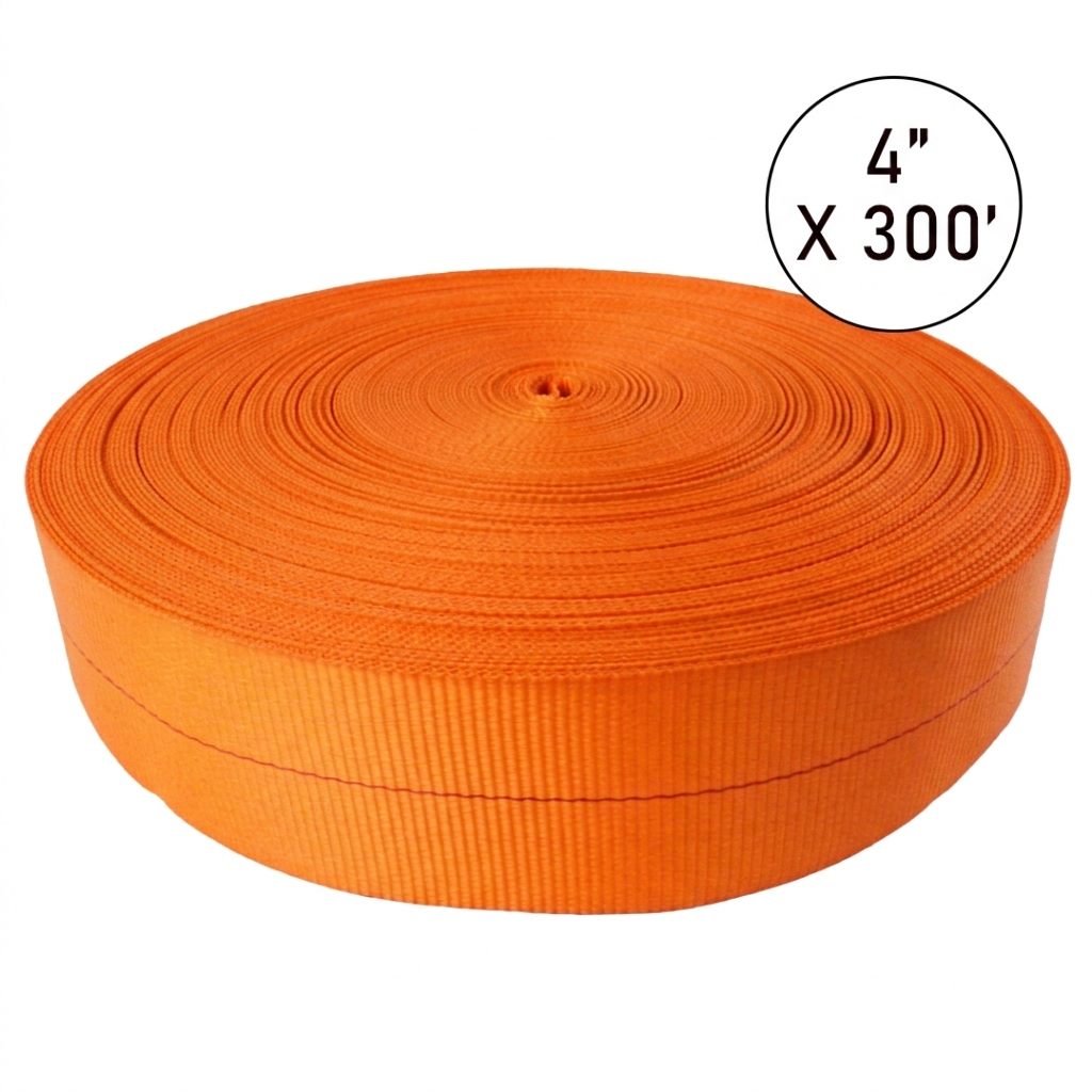 orange 4-inch polyester webbing roll