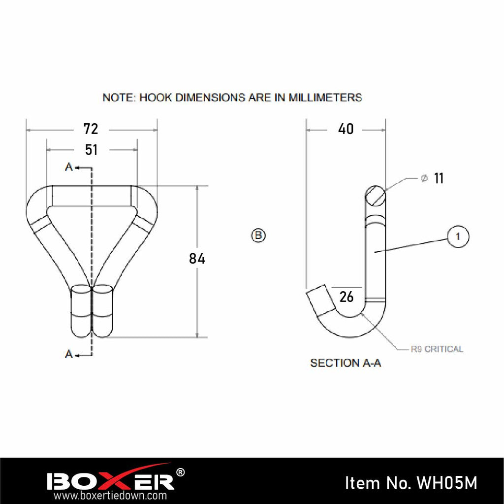 2 Inch Twin J Hook - 11,000 lb Extreme Duty Tie Down Anchor
