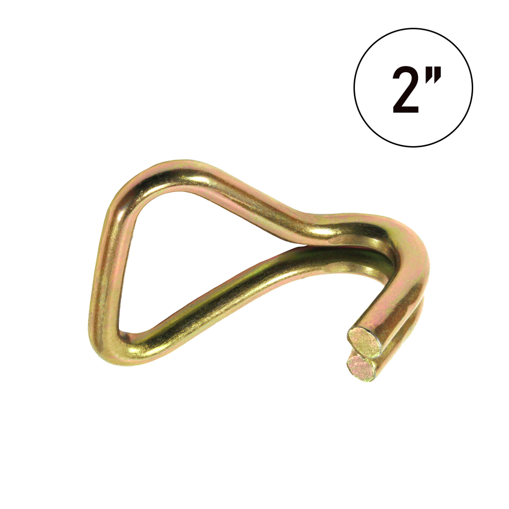 2 Inch Yellow Chrome Twin J Hook - 3300 lb Heavy Duty Tie Down Anchor