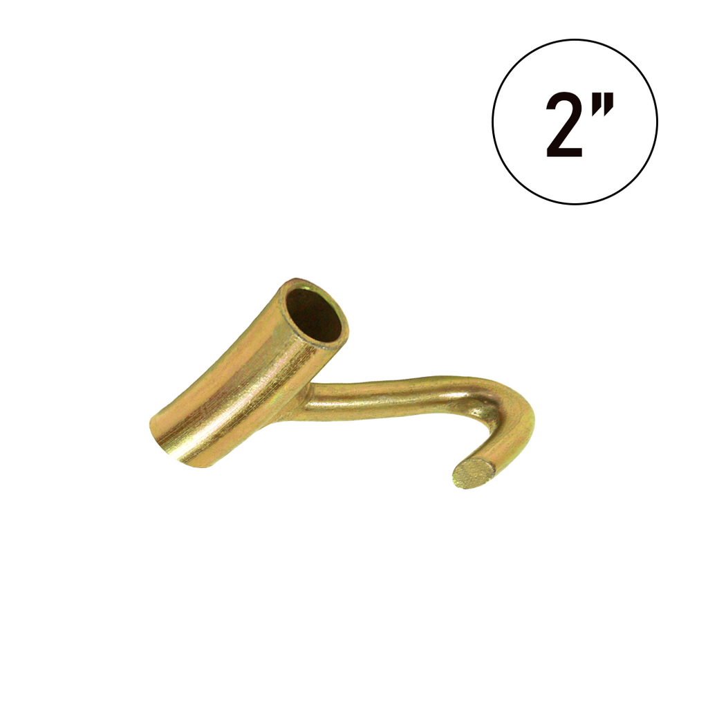 Yellow Chrome 2" Single Finger Hook - 3000 lbs. Breaking Strength