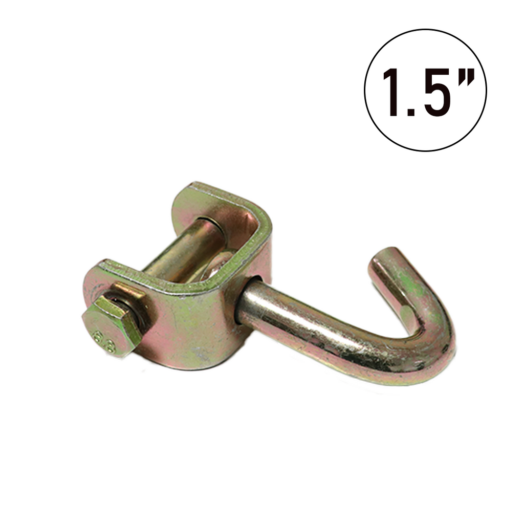 1.5" Swivel J-Hook Tie Down Attachment Hook - 6,600 lbs. Breaking Strength, Yellow Chrome