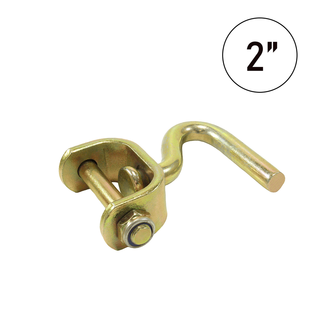 2 Inch 360 Degree Swivel J Hook - Heavy Duty Rotating Tie Down Hook for Secure Loads