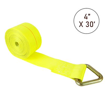 Boxer 4" Winch Strap with D Ring