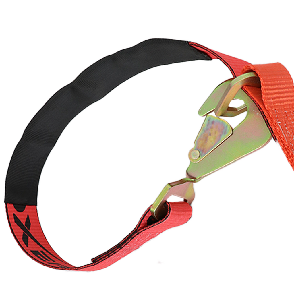 Boxer Ultimate SecureDrive: Premium Heavy-Duty Tie-Back Style Car Tie Down for Unrivaled Stability and Safety - 10,000 lbs Break Strength, Featuring 2” x 9.5' Vibrant Red Strap with Twist Snap Hooks