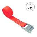 Boxer Universal 1" x 12' Endless Cam Buckle Tie Down - 1000 lbs Breaking Strength, USA Assembled, Hi-Vis Red-1