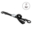 Boxer SecureMax Pro: Ultra-Grip 1" x 6' Cam Buckle Motorcycle Soft Tie Straps with Heavy Duty S Hook-1