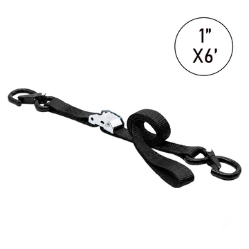 Boxer SecureMax Pro: Ultra-Grip 1" x 6' Cam Buckle Motorcycle Soft Tie Straps with Heavy Duty S Hook