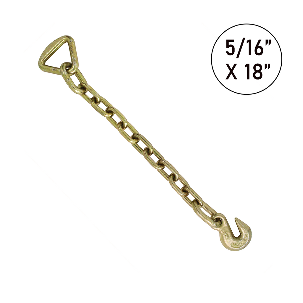 Grade 70 18" Trailer Safety Chain with Delta Ring and Grab Hook