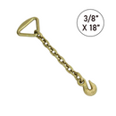 Grade 70 18" Trailer Safety Chain with Delta Ring and Grab Hook-3