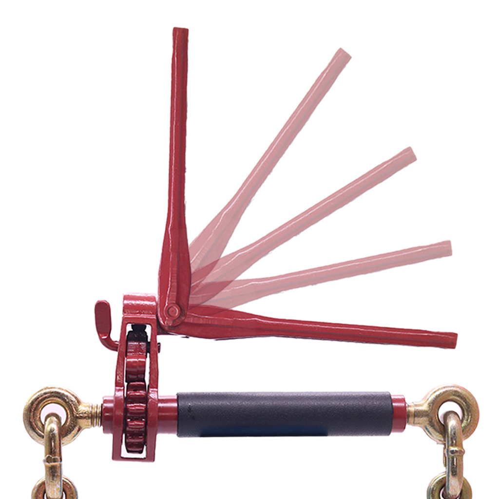 Foldable Ratcheting Load Binder for 5/16" - 3/8" Chain with Ergonomic Handle & 3-Way Directional Mechanism