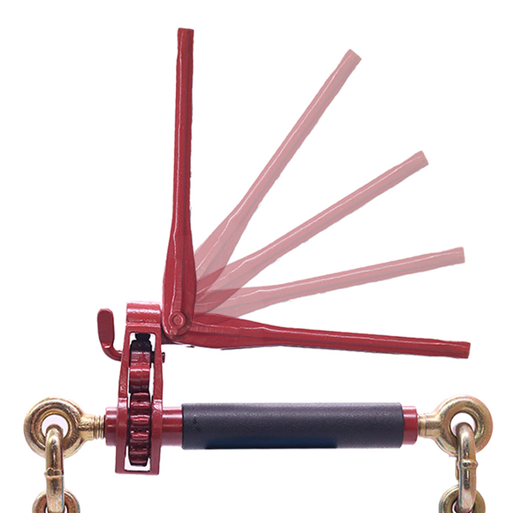 Foldable Ratcheting Load Binder for 5/16" - 3/8" Chain with Ergonomic Handle & 3-Way Directional Mechanism