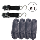 Marine-Grade Tie-Down Kit: 4 Ropes & 2 Transom Straps for Superior Boat Protection-1