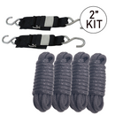 Marine-Grade Tie-Down Kit: 4 Ropes & 2 Transom Straps for Superior Boat Protection-9
