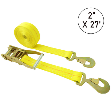 Boxer 2" Heavy-Duty Ratchet Strap - Flat Snap Hooks with Safety Latches - USA Assembled - 10,000 lb BS - Wide Handle Ratchet