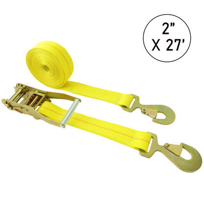 Boxer 2" Ratchet Strap with Flat Snap Hook - 10,000 lbs Breaking Strength