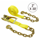 Boxer 2" Heavy-Duty Ratchet Strap - G70 Forged Chain Hooks - 5/16" Chain - USA Assembled - 10,000 lb BS - Wide Ratchet Handle-3