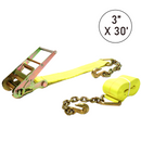 Boxer Heavy Duty 3" Ratchet Strap with Grade 70 Chain Hook - 15,000 lbs Load Capacity-6
