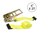 Boxer 4" x 27' Heavy-Duty Ratchet Tie Down with Flat Hooks - 15,000 lbs Breaking Strength-1
