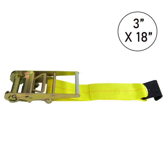 Boxer 3" Ratchet Short End Replacement Fixed End Strap with Flat Hook