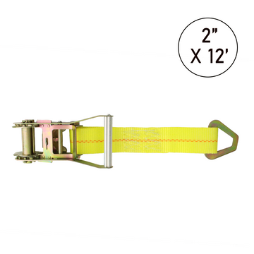 Boxer 2" x 12" USA Assembled Ratchet Strap Replacement Short End - Heavy Duty Delta Ring - 10,000 lb BS - Custom Fixed End