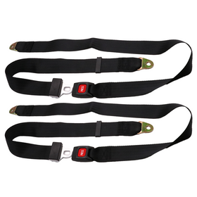 Universal 2-Point Go Kart & Golf Cart Seat Belt Harness Kit - Mounting Hardware Included (Set of 2)