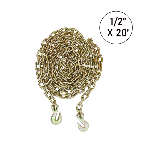 1/2" X 20' Grade 70 Transport Chain with Clevis Grab Hook