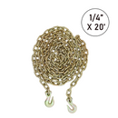 1/4" X 20' Transport Chain w/ Clevis Grab Hook Grade 70-1