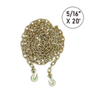 5/16" X 20' Transport Chain w/ Clevis Grab Hook Grade 70-1
