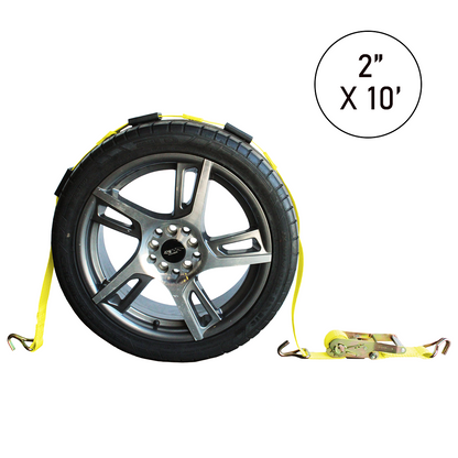 Boxer Straight-Style Tire Holder: ProLatch Series with Twin J Hooks and Ratchet Extension