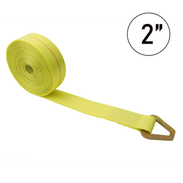 Boxer 2" USA Assembled Winch Strap - Heavy Duty Delta Ring - 10,000 lb BS - Custom Industrial Webbing