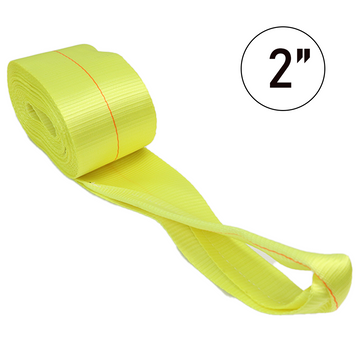 Boxer 2" USA Assembled Winch Strap - Reinforced Loop End - 10,000 lb BS - Heavy Duty Polyester Webbing