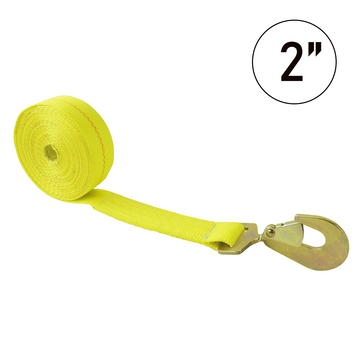 Boxer 2" USA Assembled Winch Strap - Heavy Duty Twisted Snap Hook - 10,000 lb BS - Professional Grade Custom Webbing